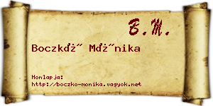 Boczkó Mónika névjegykártya