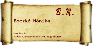 Boczkó Mónika névjegykártya